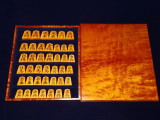 秀峰作水無瀬島黄楊虎杢盛上将棋駒/使用品 奥山正直作楓平箱付(K808)